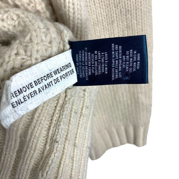 Hudson north Limited Edition Cream Ivory Full Zip Knit Lambswool Cardigan US L - Picture 6 of 7